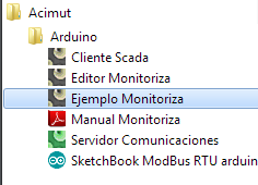 menu inicio Monitoriza Arduino